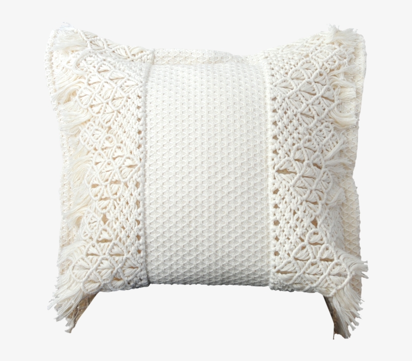 Azulina Home Handwoven Cotton Neutral Decorative Pillows - Knitting, transparent png