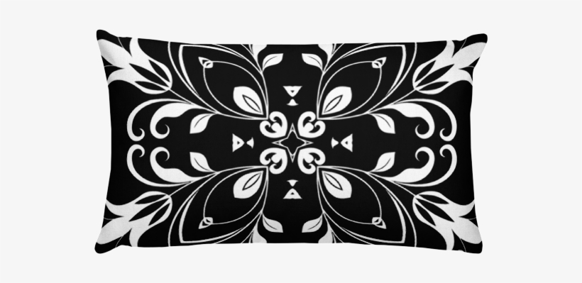 Black And White Floral Butterfly Rectangular Pillow - Cool Drawing Of A White Tree, transparent png