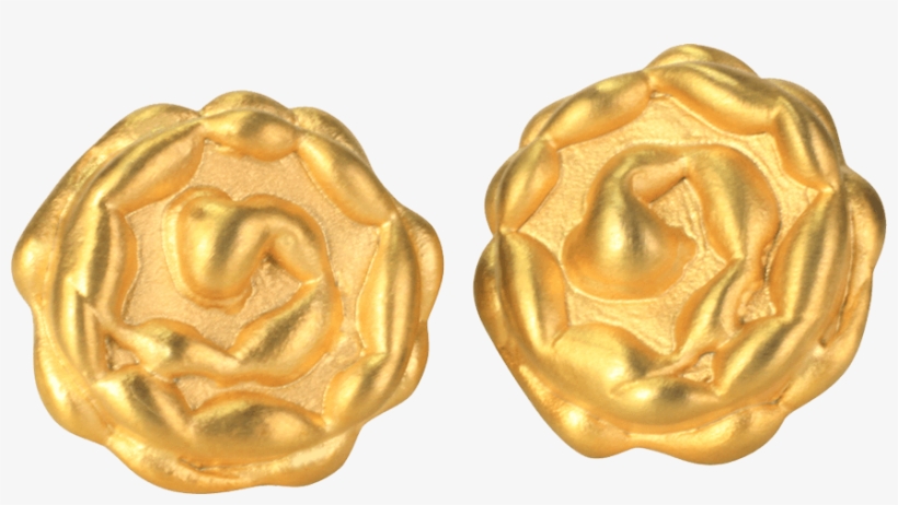 High-end, Pair Of 18k Gold Post Earrings Named The - Gold, transparent png