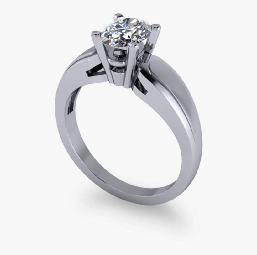 Chunky Catherdral Soltaire Engagement Ring - White Gold Rings Model, transparent png