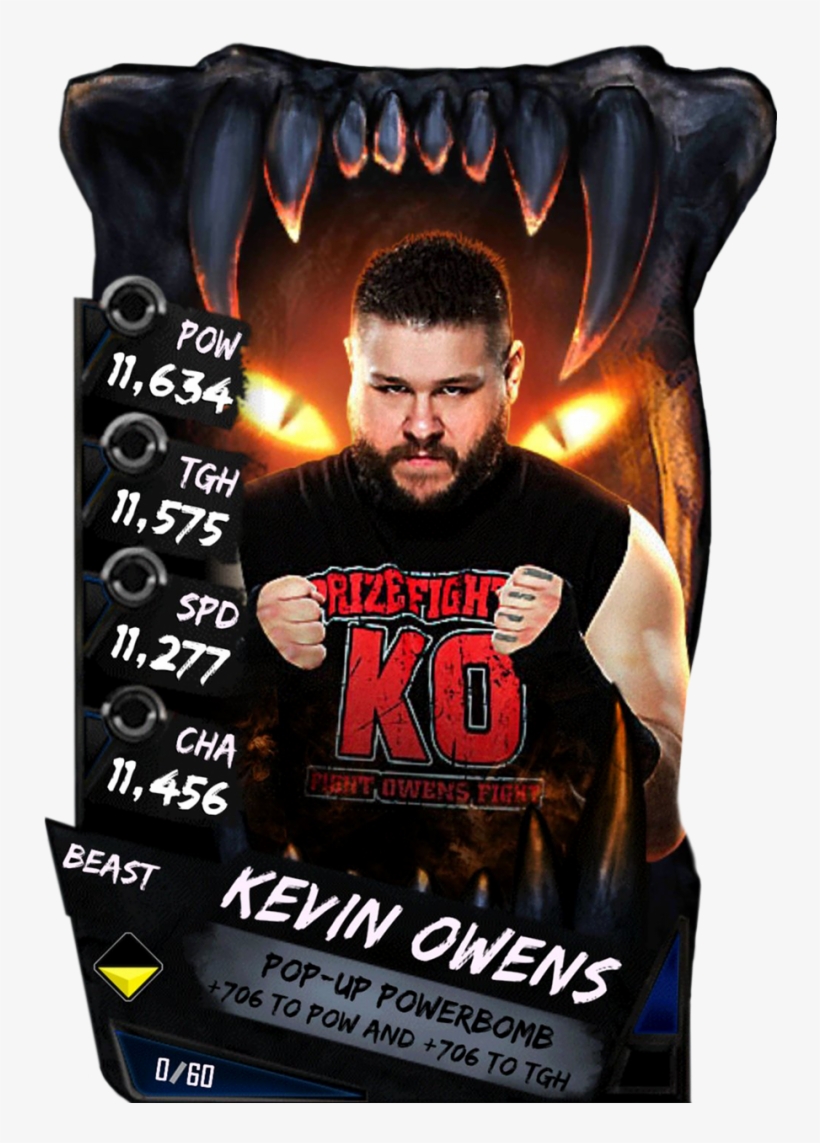 Kevinowens S4 16 Beast - Wwe Supercard Beast Cards, transparent png