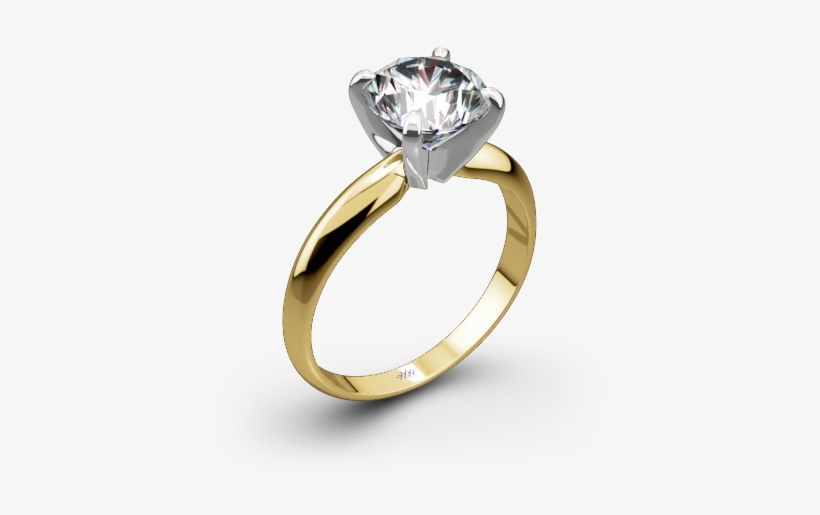 Heavy 4 Prong Solitaire Engagement Ring - Pre-engagement Ring, transparent png
