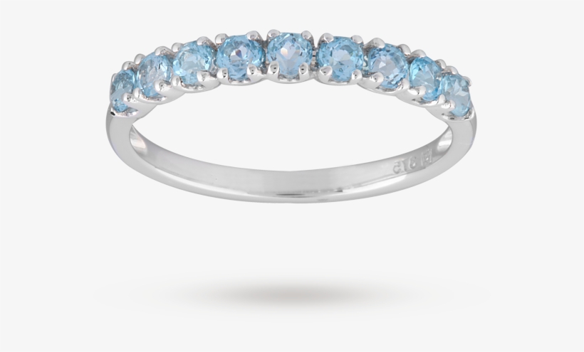 Blue Topaz Eternity Ring In 9 Carat White Gold - Colored Gold, transparent png