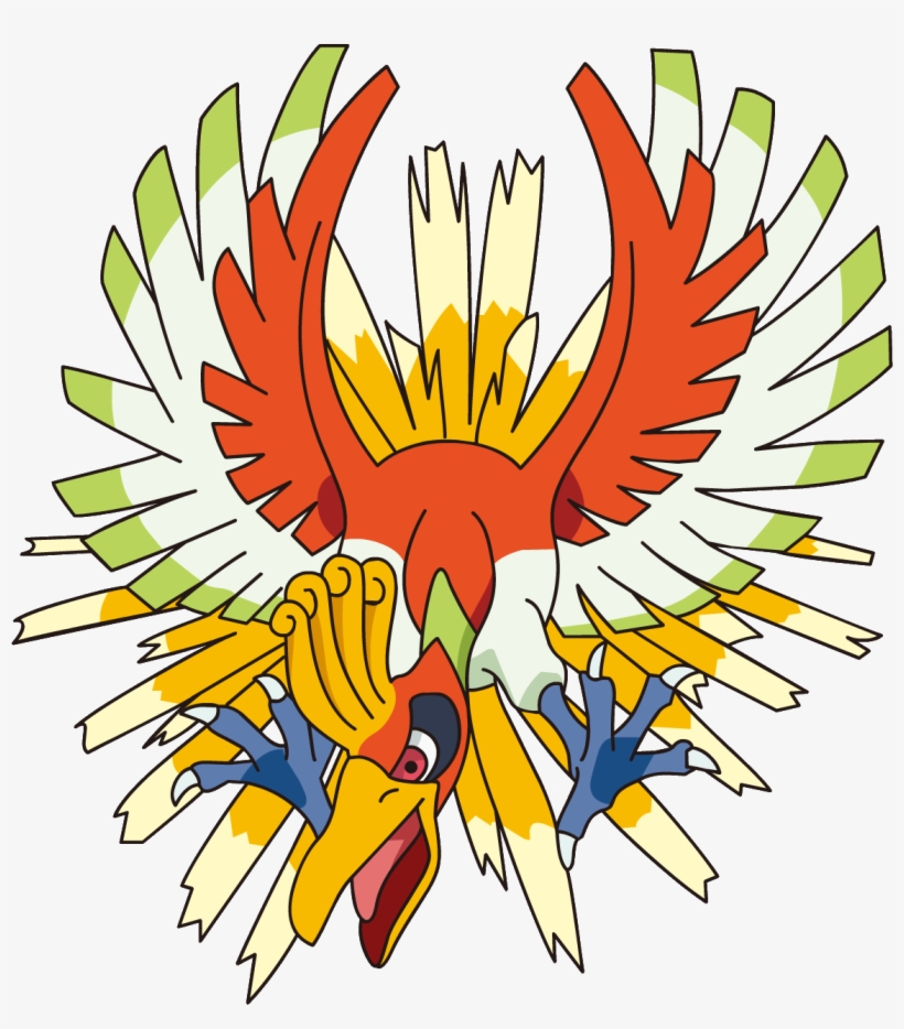 250ho-oh Os Anime - Ho Oh Vs Fearow, transparent png