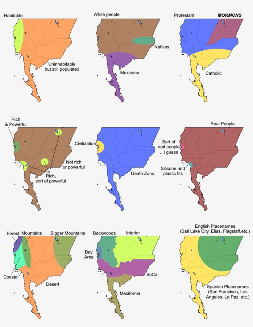 9 Ways To Divide The California Republic Funny Maps, - Ways To Divide California, transparent png