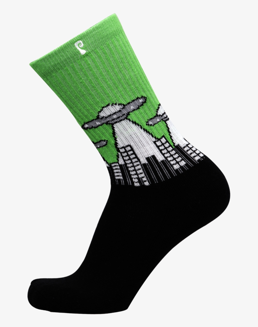 Black/green *glow In The Dark* - Sock, transparent png