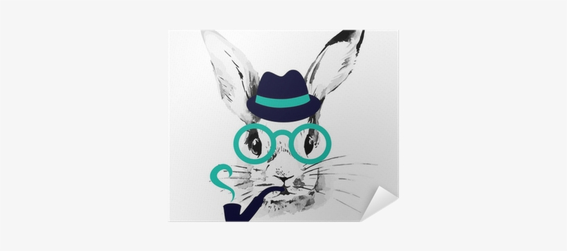 Hand Drawn Watercolor Sketch Portrait Poster • Pixers® - Hipster Rabbit, transparent png