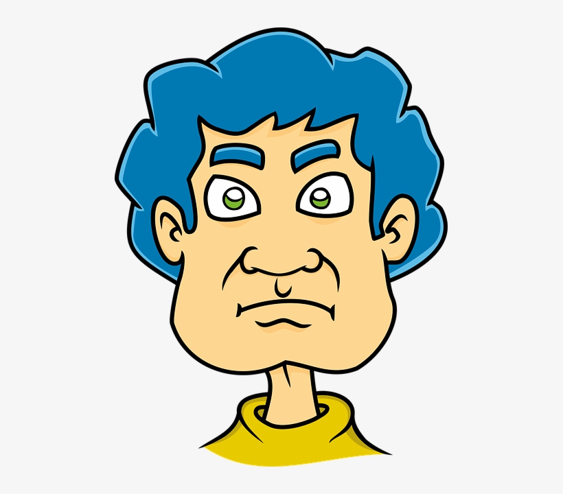 Angry-man - Man With Blue Hair Clipart, transparent png
