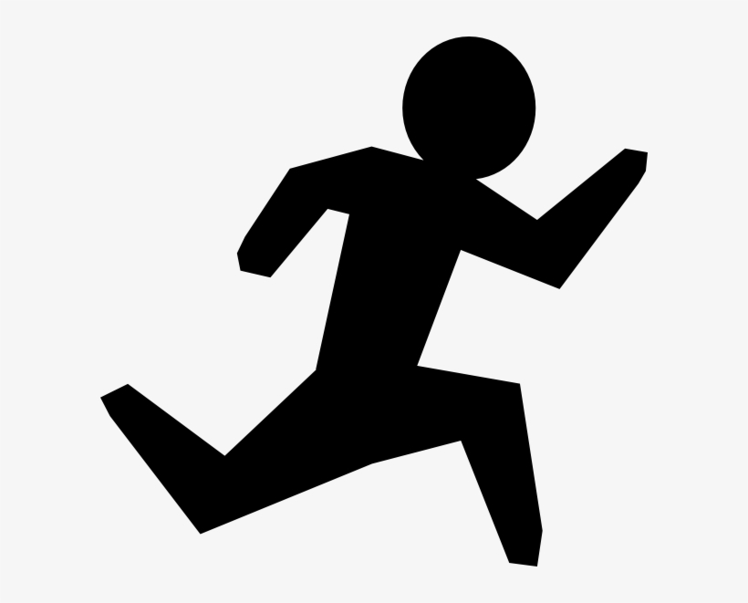 Run Black Man Clip Art At Clker - Black And White Person Running, transparent png