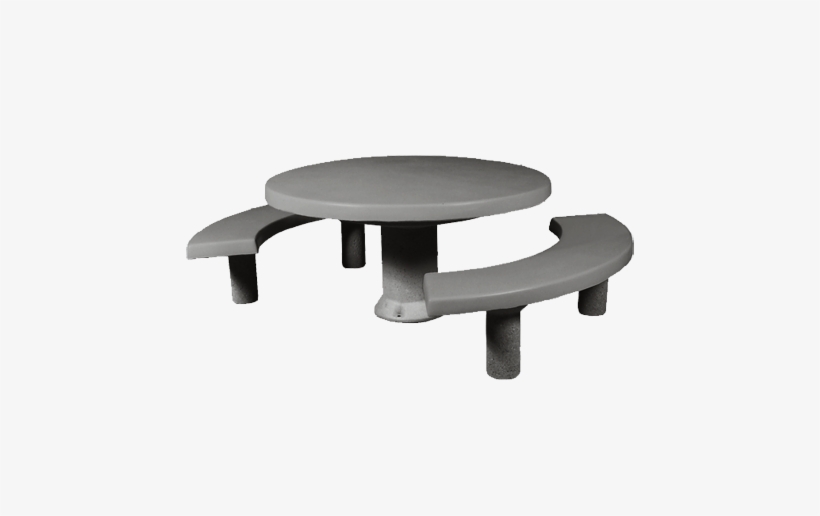 Round Pedestal Concrete Table - Concrete Picnic Table Png, transparent png