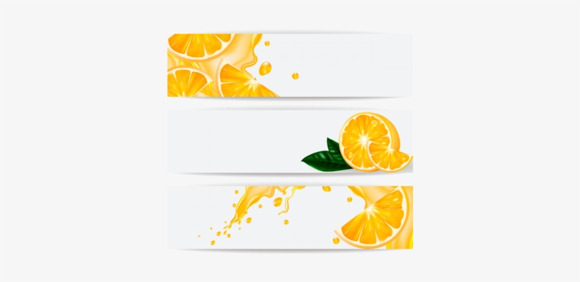 Cards With Realistic Orange And A Splash Of Juice, - Orange, transparent png