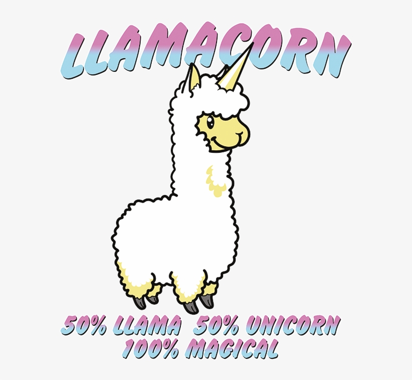 Llamacorn 50% Llama 50% Unicorn, 100% Magic Stock Transfer - Unicorn Llama, transparent png