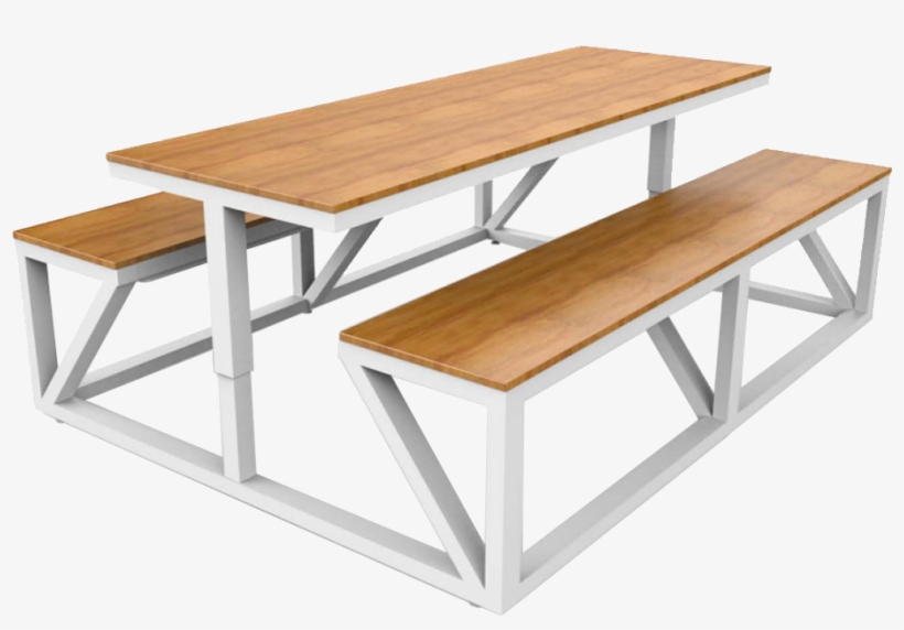 Picknicktafel Wit Met Stalen Frame, transparent png