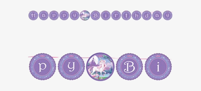Unicorn Fantasy Circle Ribbon Birthday Banner - Unicorn Fantasy Ribbon Banner, transparent png