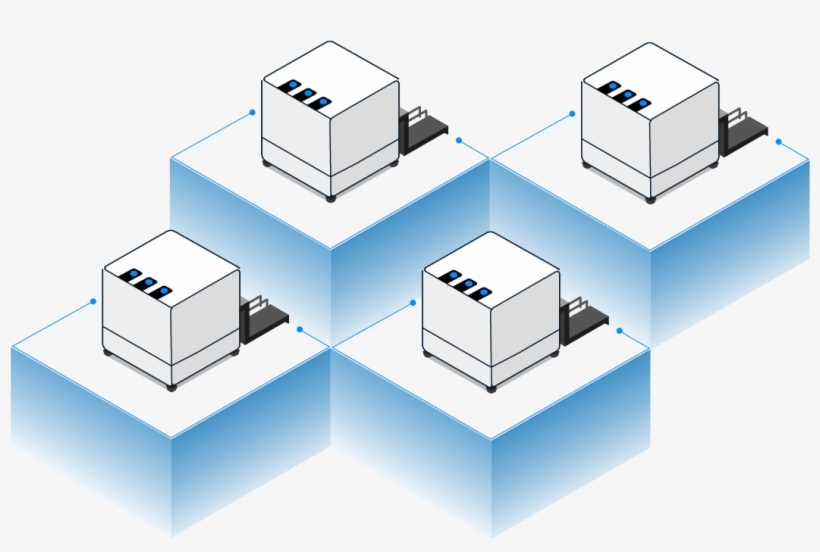 Four Machines Stacked In A Diamond Cube Pattern - Diagram, transparent png