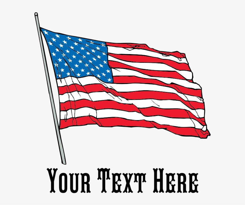 Custom Us Flag Design Banner - American Flag In Wind Shower Curtain, transparent png