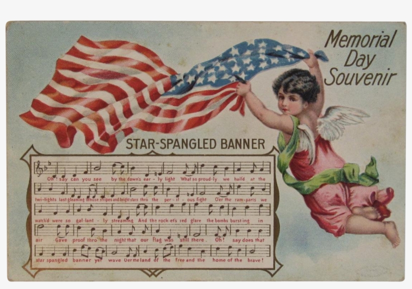 1908 Taggart Star Spangled Banner Memorial Day Souvenir - Vintage Gruß-karte Des Valentines Tages Karte, transparent png