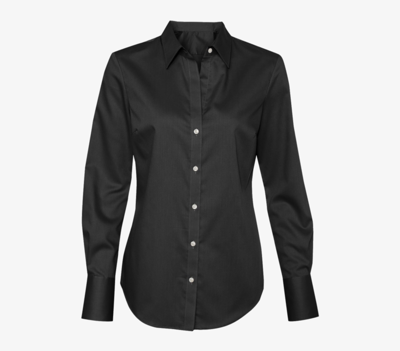 13ck030 Ladies Dobby Pindot Shirt - North Face Jackets Mens Black, transparent png