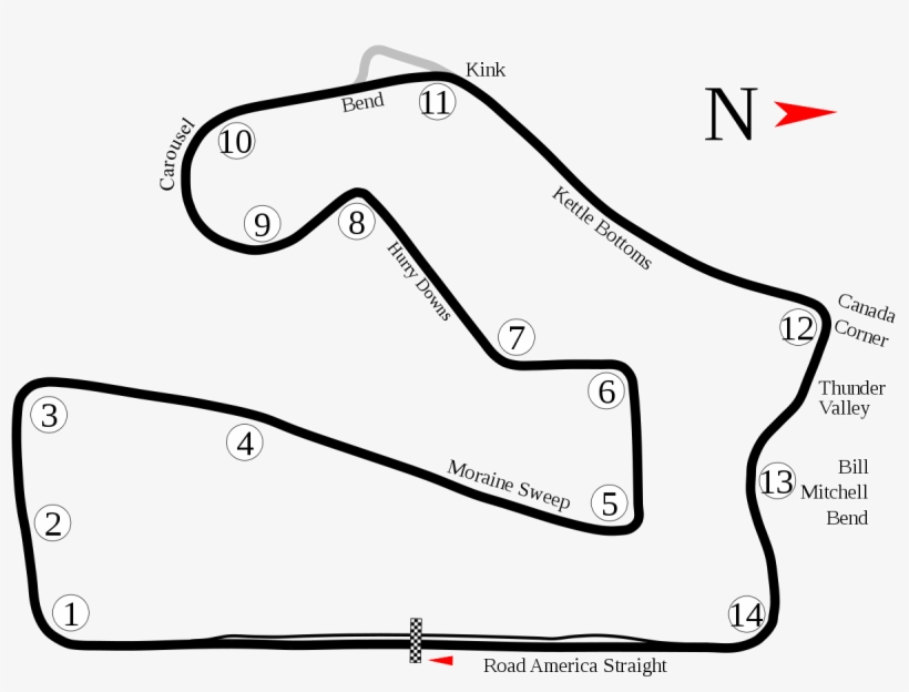 Road America Corner Names, transparent png