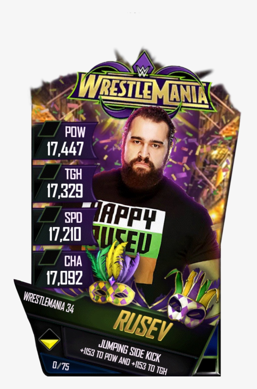 Rusev S4 19 Wrestlemania34 - Wwe Supercard Wrestlemania 34 Cards, transparent png