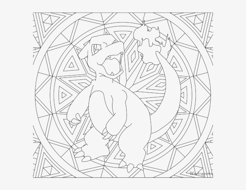 Adult Pokemon Coloring Page Charmeleon - Charmeleon, transparent png
