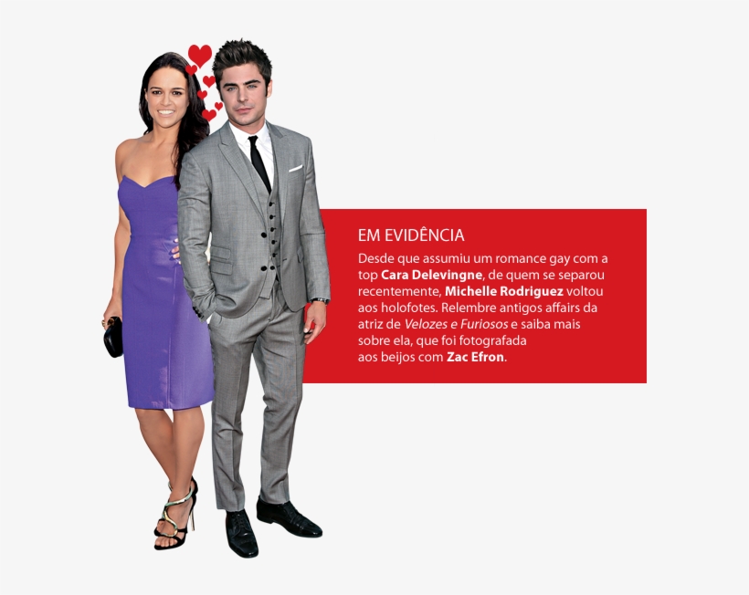 Michelle Rodriguez E Zac Efron - Formal Wear, transparent png