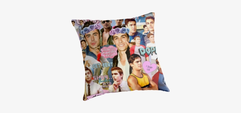 Dave Franco And Zac Efron Collage Edit By Fangirlparadise - Cushion, transparent png