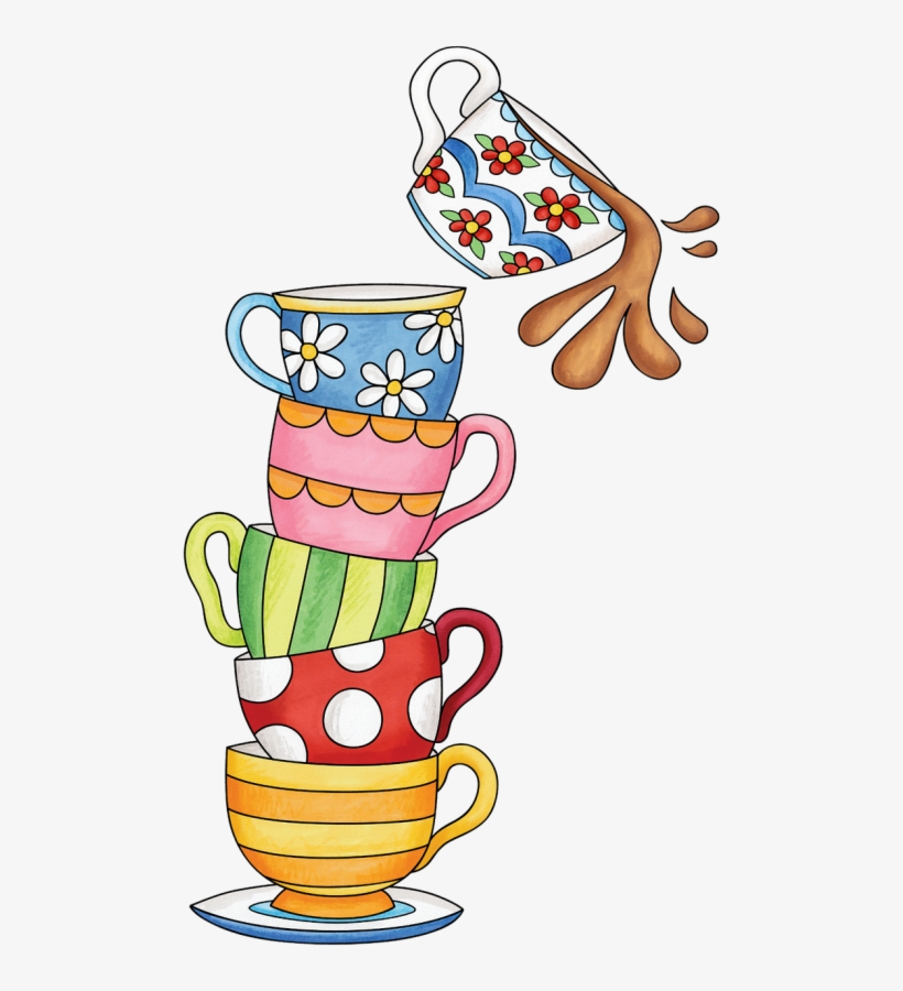 Stacked Tea Cups Clipart, transparent png
