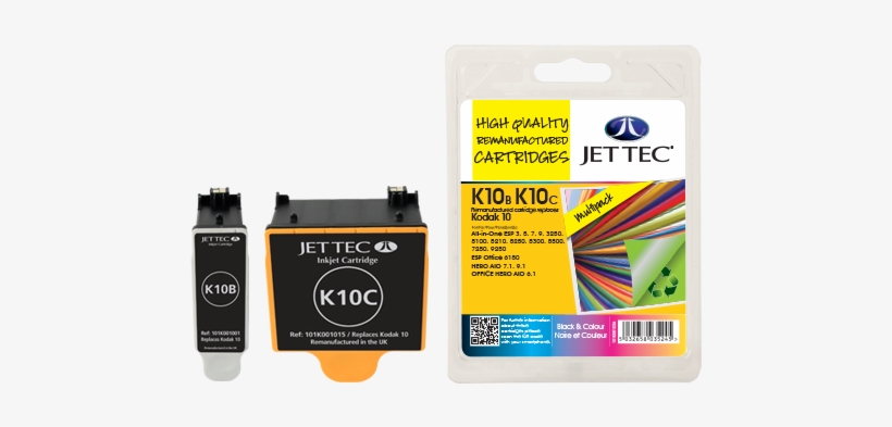 101k001036 - Jettec Kodak Compatible No.10 Black & Colour Cartridge, transparent png