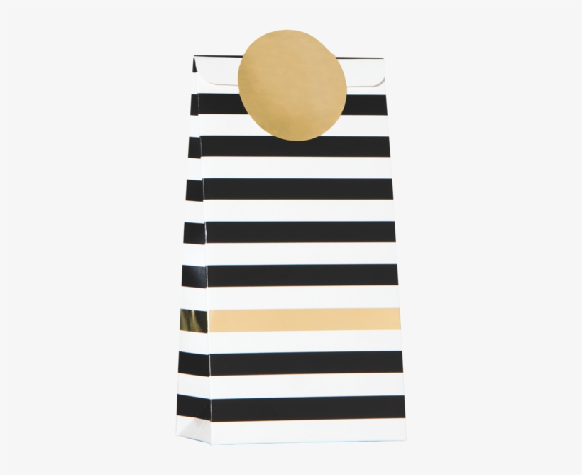 Black And White Horizontal Stripe Favor Bag With Gold - Stairs, transparent png