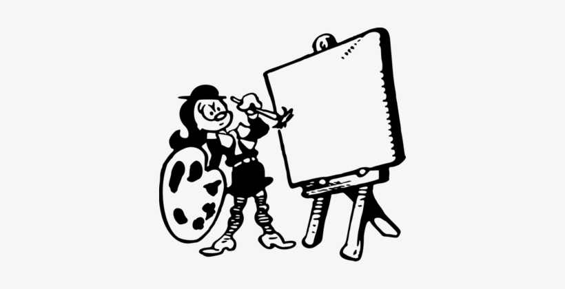 Drawing Artist Painting Black And White - Artist Clip Art, transparent png
