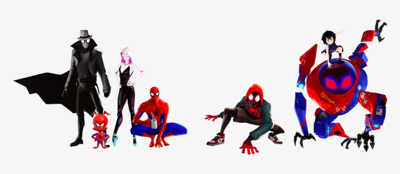 Into The Spider Verse Group - Spider-man: Into The Spider-verse, transparent png