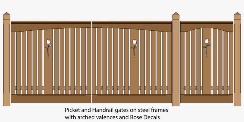 Picket And Handrail Pedestrian And Driveway Gates With - Picket Fence, transparent png