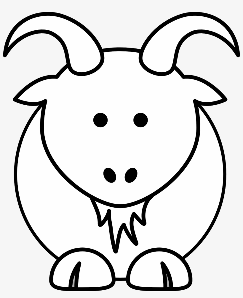 Cartoon Goat Bw Svg Clip Arts 510 X 599 Px, transparent png