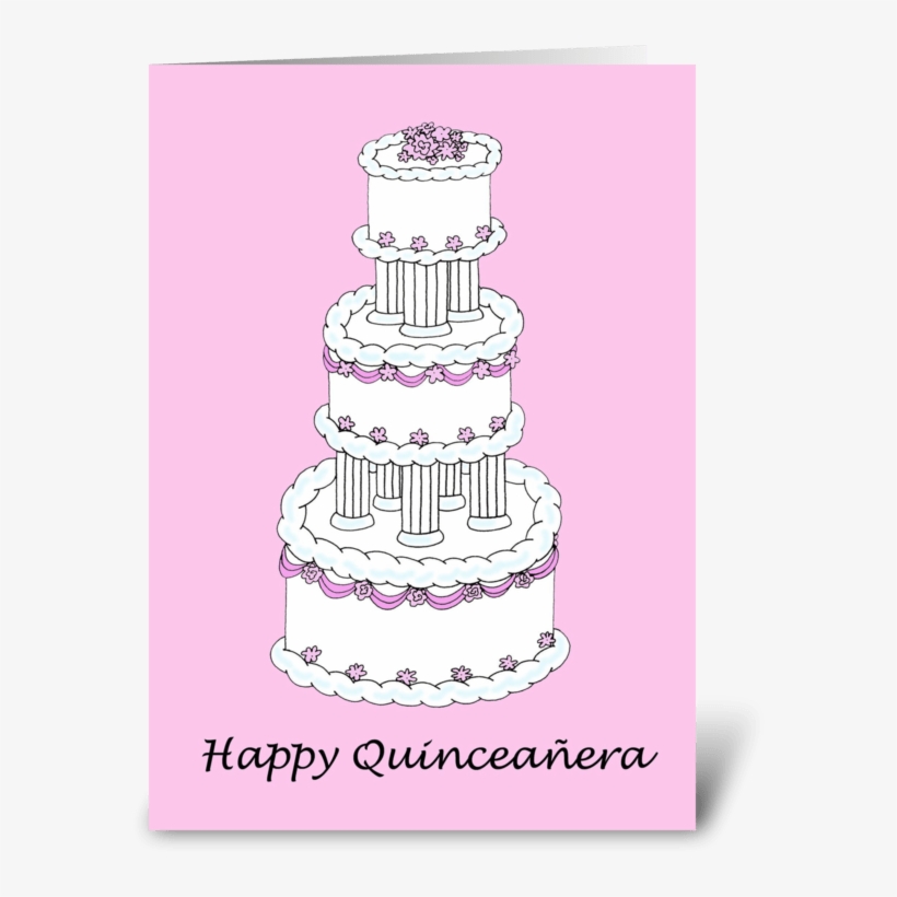 Happy Quinceanera Beautiful Cake - Happy Quinceanera Cards, transparent png