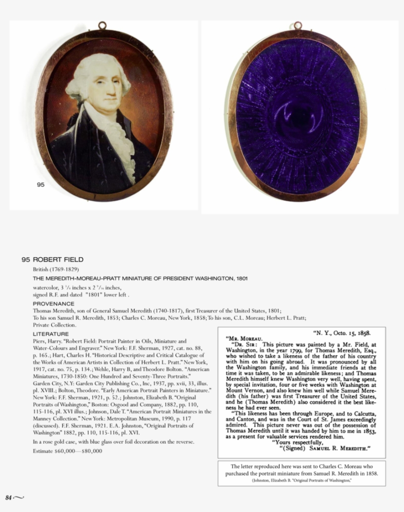95 95 Robert Field British 1769 1829 The Meredith Moreau - George Washington, transparent png