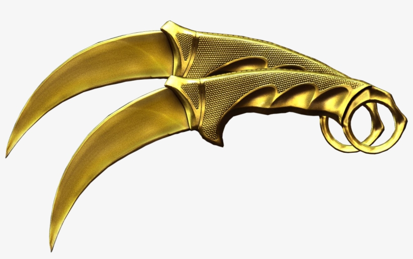 Dual Karambit Ultimate Gold - Gold, transparent png