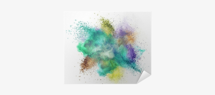 Color Powder Explosion Isolated On White Poster • Pixers® - Nrj Hit ...