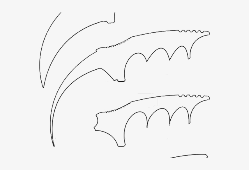 Drawn Khife Karambit - Line Art, transparent png