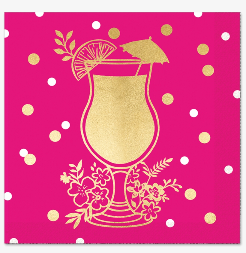 Hot Pink Drink Foil Napkin - Plate, transparent png