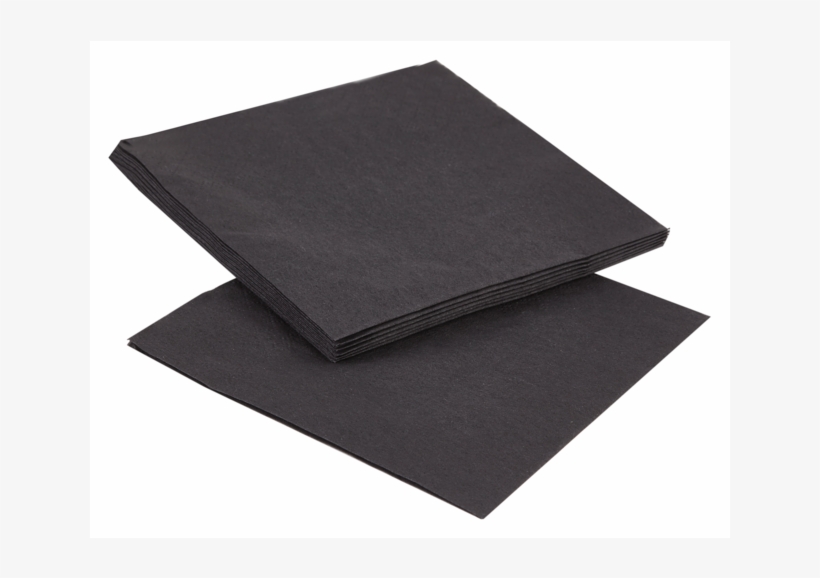 Napkin, Paper, 2ply, 25x25cm, Black Paper Black Napkins Png