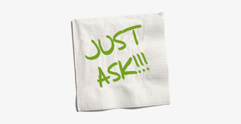 Aeroleads Just Ask Napkin - Just Ask, transparent png