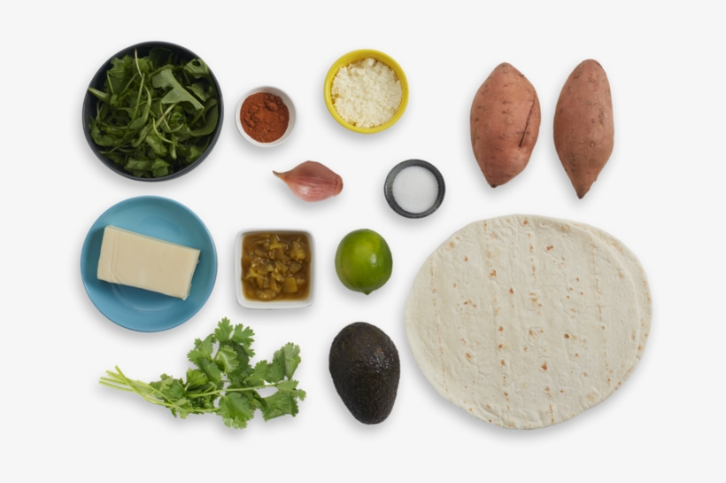 Sweet Potato & Green Chile Quesadillas With Arugula - Superfood, transparent png