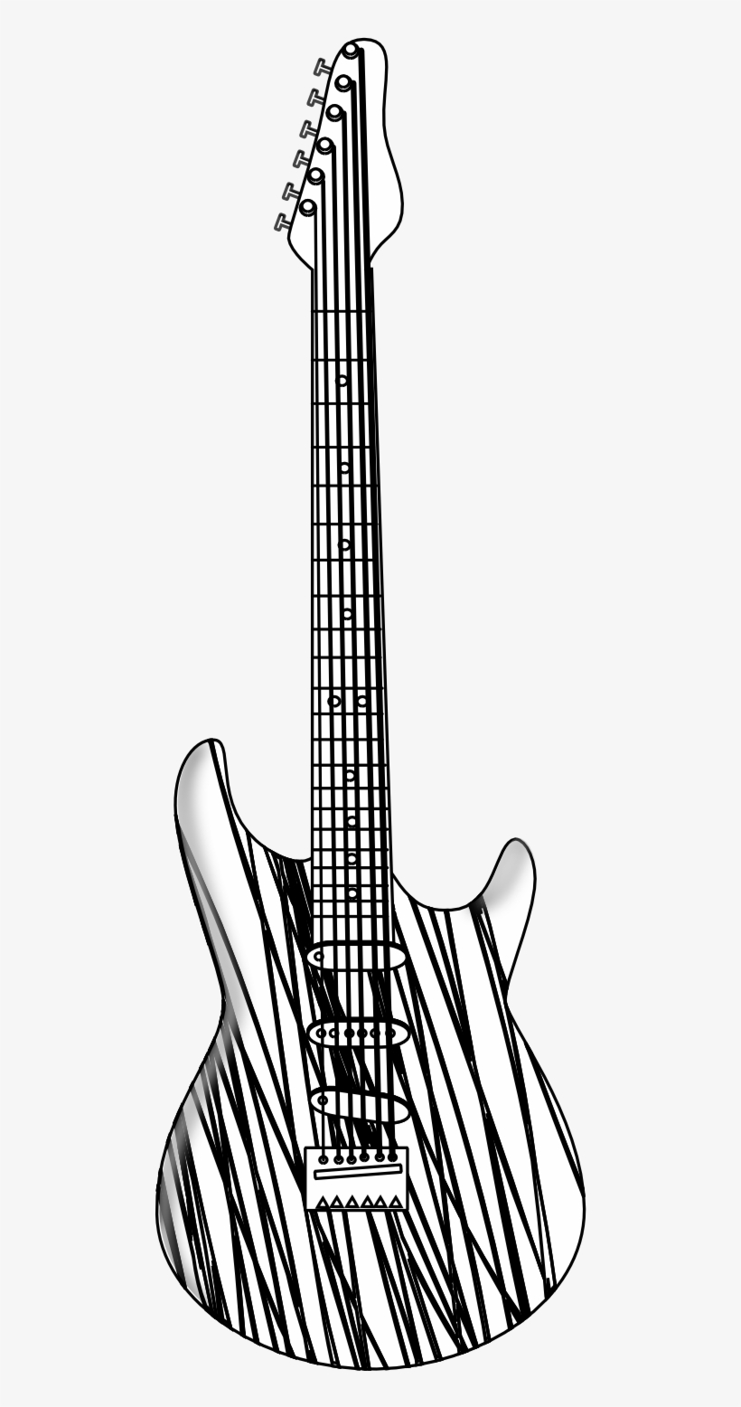 Christmas Guitar Clipart - Guitar No Background Black And White, transparent png