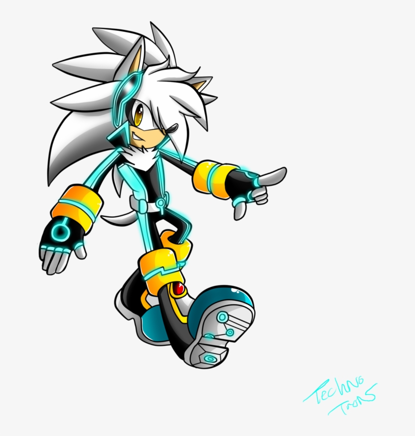 Tron Silver Walking By Techno Tron-d5yem8e - Silver The Hedgehog Techno, transparent png