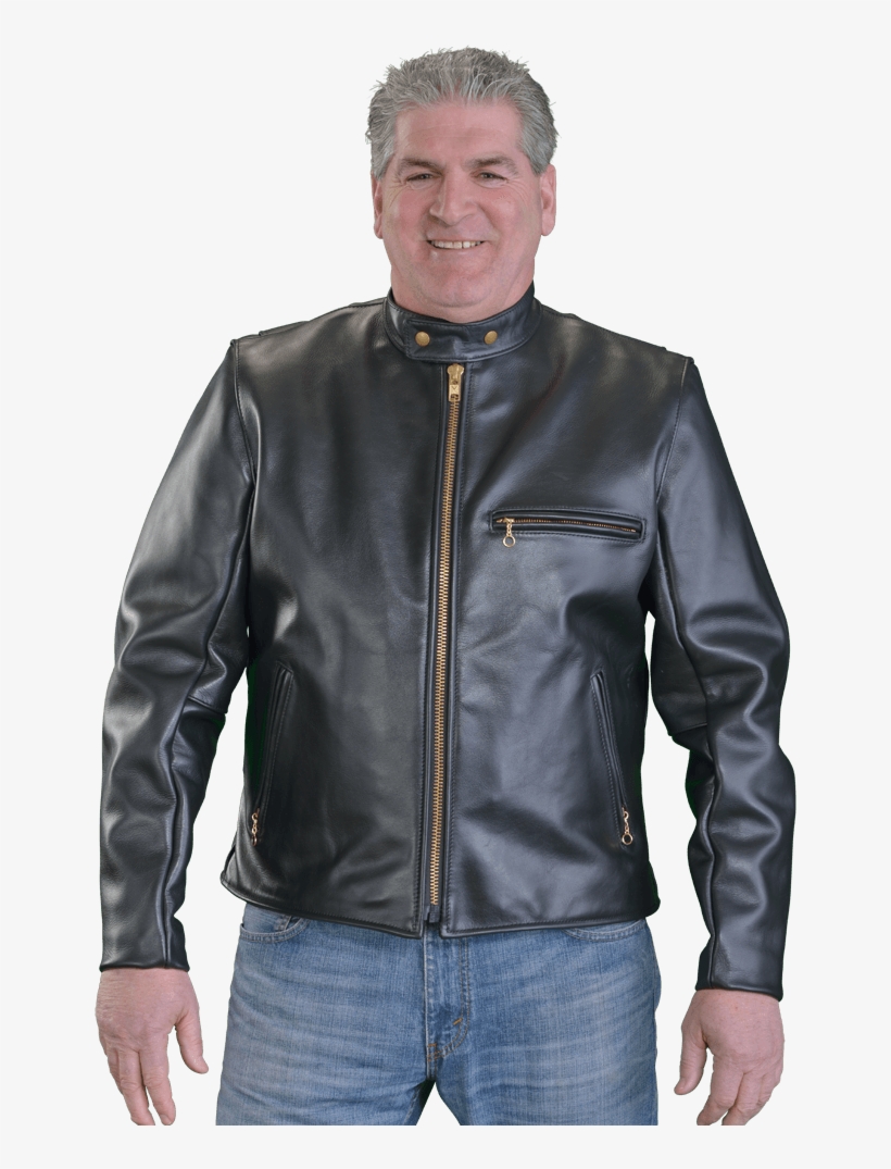 Model D Black Leather With Quilt Lining - Leather Jacket, transparent png