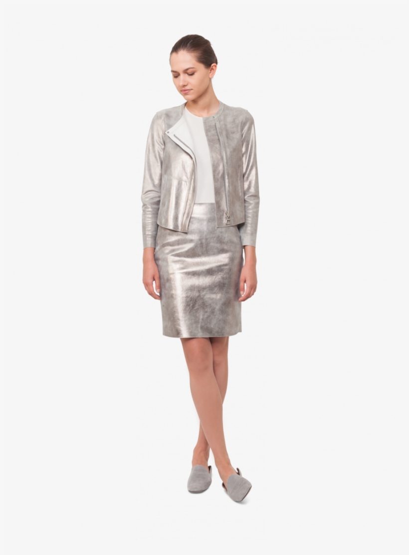 Cropped Leather Jacket - Pencil Skirt, transparent png
