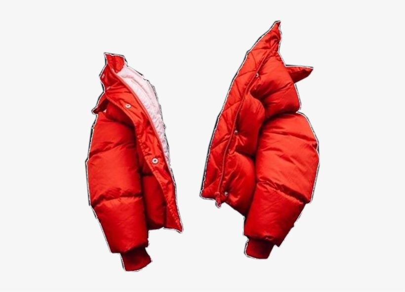 Pufferjacket Red Coat Eighties 80s Png Polyvore Freetoe - Billie Eilish Inspired Outfits, transparent png