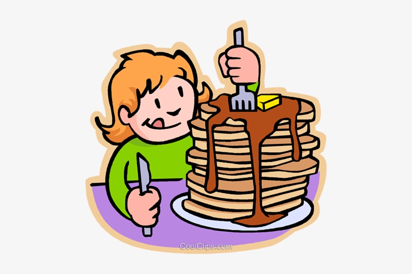 Graphic Boy Eating Breakfast Clipart - Eat Breakfast Clipart - 480x465