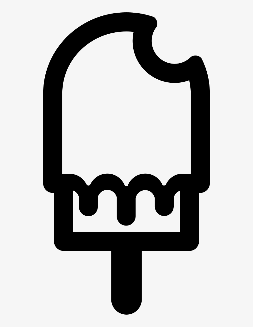 Ice Cream Stick With Syrup And Bite Comments - Ice Cream Icon Png, transparent png